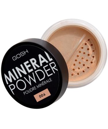 GOSH Mineral Powder Vegan Loose Fixing Powder with Minerals for All Skin Types Matte and Long-Lasting for a Flawless Complexion No Mask Effect Medium to High Coverage 006 Honey 006 Honey 8.00 g (Pack of 1)