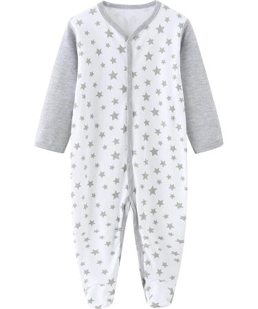 MAMIMAKA Cotton Footed Pajamas for Boys and Girls | 3-6 Months | Long Sleeve | Color4 - Buy Online on GoSupps.com