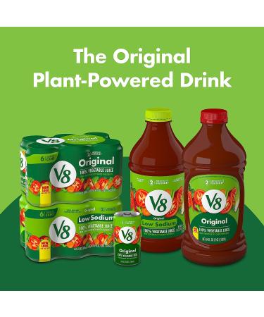 V8 Low Sodium 100% Vegetable Juice 11.5 oz. Can (Pack of 6) - Original Flavor - Buy Online on GoSupps.com