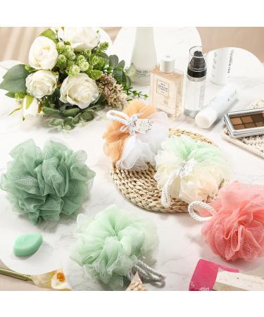 50 Set Bath Sponge Shower Bulk | Baby Shower Thank You Gift Cards | Exfoliating Mesh Pouf & Scrubber for Women | Ideal Guest Gift - Buy Online on GoSupps.com
