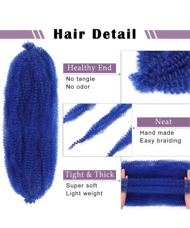 24 Inch Blue Springy Afro Twist Hair 8 Packs for Marley Twist Braiding - Synthetic Extensions for Black Women - Buy Online on GoSupps.com