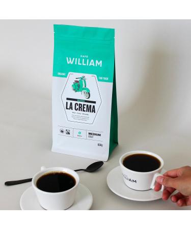 LA CREMA Whole Bean Organic Coffee | Medium Roast | Specialty Grade Espresso Machines Grinder | Sustainably Roasted in Canada | Caf William | Caf Biologique en grains - 650 g (pack of 2) LA CREMA 650 g (Pack of 2) - Buy Online on GoSupps.com