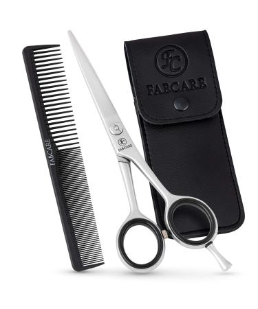 Fabcare professional hair scissors with comb and case - haircutting harnesses with micro toothing & precision screw - 5.5 inches - Extra sharp hairdressing scissors made of high -strength knife steel - with bonus eBook - Buy Online on GoSupps.com