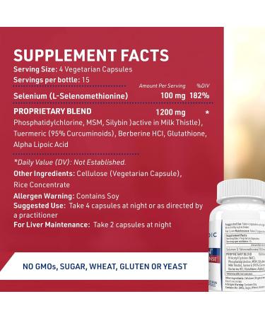 Liver Medic Hepatiben Liver Detox Cleanse Capsules - Non-GMO Liver Supplement with Milk Thistle, Turmeric & L-Glutathione - 60 Vegetarian Capsules - Buy Online on GoSupps.com