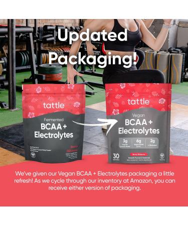 Tattle Vegan BCAA Powder & Electrolytes - Berry Hibiscus 30 Servings, Vegan Certified, Muscle Recovery & Hydration - Buy Online on GoSupps.com