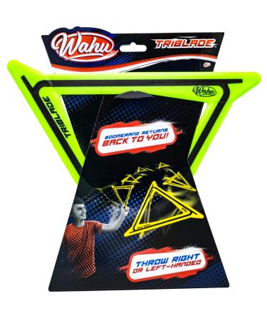 WAHU TriBlade Green - Ultra-Modern Boomerang Right or Left-Handed Users - Soft Lightweight Throw and Catch Flying Toy