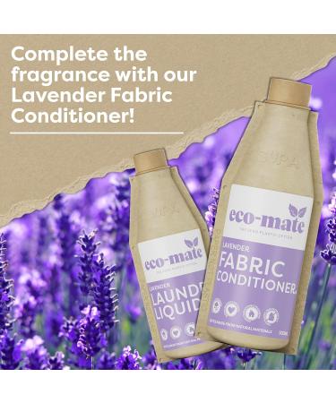 Eco-Mate - Lavender Concentrated Laundry Liquid - 500ml (Pack of 3) - Eco Friendly - 100% Plant-Based & Biodegradable Non-Bio Laundry Detergent - Natural Ingredients - Fresh & Calming Fragrance - Buy Online on GoSupps.com