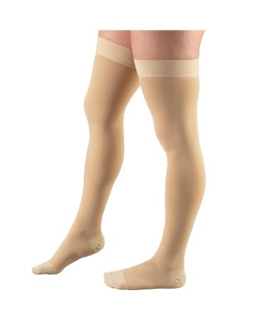 Truform Thigh High Compression Stockings for Men & Women - 15-20 mmHg Closed Toe Beige Large (1 Pair) | International Shipping Available - Buy Online on GoSupps.com