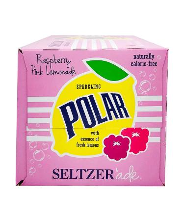 Polar Beverages Raspberry Pink Lemonade Seltzer'ade 12 Fl Oz (Pack of 8) - Refreshing Sparkling Drink with Raspberry Flavor - Buy Online on GoSupps.com