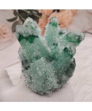 Home Decoration Large Size Green Ghost Phantom Quartz Crystal Cluster Specimen 1pcs Stones (Size : 400-500g)