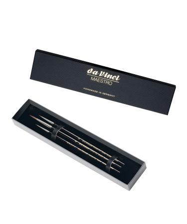 da Vinci Watercolor Maestro Kolinsky Red Sable Brush Set 5500-3 Brush Set - Series 10 Sharp Round in Sizes 5/0  0 & 4 in an Elegant Black Gift Box. 3 Brush Gift Set 3 Brush Set - Buy Online on GoSupps.com