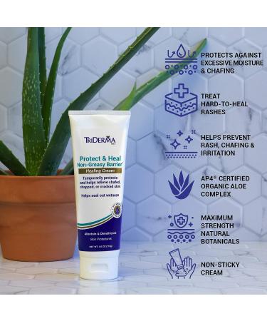TriDerma Protect & Heal Non-Greasy Moisture Barrier Healing Cream 4oz - Incontinence & Fragile Skin Care with Allantoin & Dimethicone - Buy Online on GoSupps.com