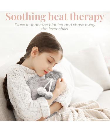 Empire 1L Grey Hot Water Bottle with Fluffy Cover - Ideal for Period Back & Neck Pain - UK Perfect for Women, Seniors & Children - Buy Online on GoSupps.com