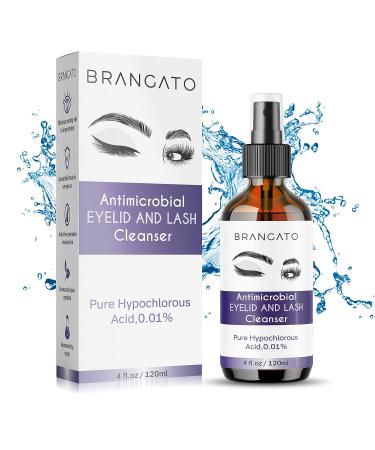 Brangato Eye Spray - Hypochlorous Acid Eyelid Cleanser for Blepharitis, Chalazion, Stye & Conjunctivitis - FDA-Cleared - 120mL - Buy Online on GoSupps.com