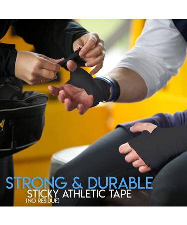 Black Medical Athletic Tape | 45ft Uncut Roll for Pain Relief | Waterproof Therapeutic Aid for Muscles, Shin Splints, Knees & Shoulders - 3 Rolls (45 ft per roll) - Buy Online on GoSupps.com
