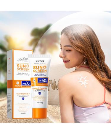 SPF 60 Clear Sunblock - No White Residue Non-Sunscreen Lotion for Face | Broad Spectrum UVA/UVB Protection for Outdoor Swimming & Daily Use - Buy Online on GoSupps.com