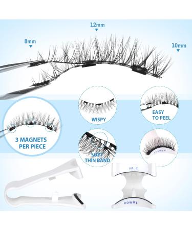Magnetic Eyelashes without Eyeliner 12mm Magnetic Lashes Natural Look Reusable Magnetic Eyelashes Kit with Applicator Wispy False Eyelashes No Glue or Liner Needed by Geeneiya(2 Pairs) Magnetic-05CT - Buy Online on GoSupps.com