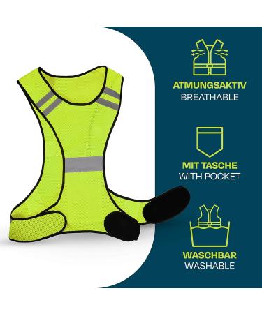 Lightweight Reflective Running Vest for Jogging & Cycling - Breathable & Safe for Men & Women - SL Yellow - Buy Online on GoSupps.com
