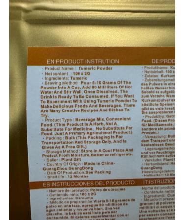 100% Natural Pure Curcuma Powder 100g/3.52oz curcuma (racine) pour shakes milkshakes p tisseries et boissons th s | sans conservateurs - Buy Online on GoSupps.com
