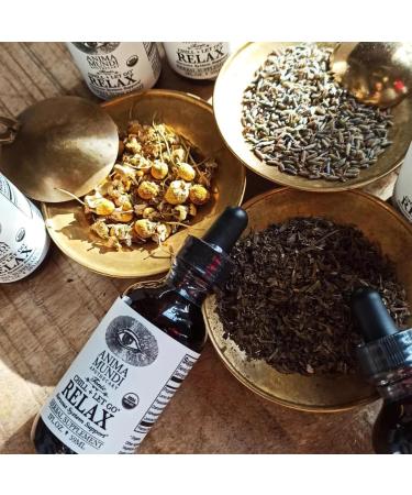 Anima Mundi Apothecary Relax Tonic Nervous System Support - Natural Calm Aid & Mood Enhancer - Achieve Stress Relief with Lemon Balm Passionflower Chamomile Ashwagandha Root & Lavender (2 fl oz) - Buy Online on GoSupps.com