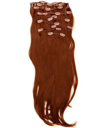 Love Hair Extensions Thermofibre Silky Straight 10 Piece Full-Head Set 18-inch Topaz
