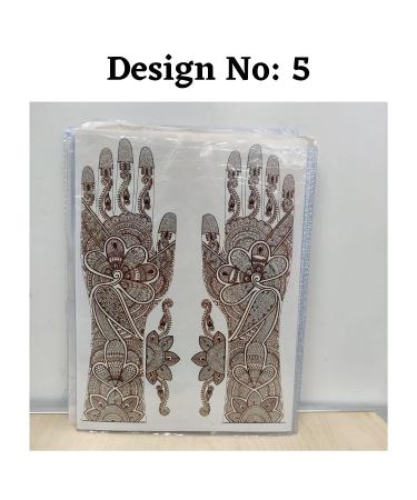 Indian Bridal Mehendi Tattoo | Temporary Henna Hand Sticker Mandala Wedding Body Sticker - Design No. 5 - Buy Online on GoSupps.com
