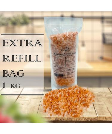 200 g Grinder+1 Kg Refill Bag 100% Pure Pink Himalayan Rock Salt (Coarse) Natural Premium Quality Unrefined Vegan Gluten Free Table Salt Pink 200 g Grinder+1 Kg Refill Bag - Buy Online on GoSupps.com