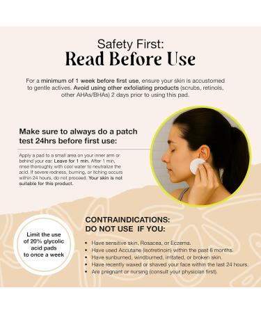 LivaClean 60 CT 20% Glycolic Acid Peel Pads with Aloe Vera Resurfacing Toner Pads for Face Exfoliating Wipes for Fine Lines Wrinkles Large Pores Textured Skin Includes Tweezer - Buy Online on GoSupps.com