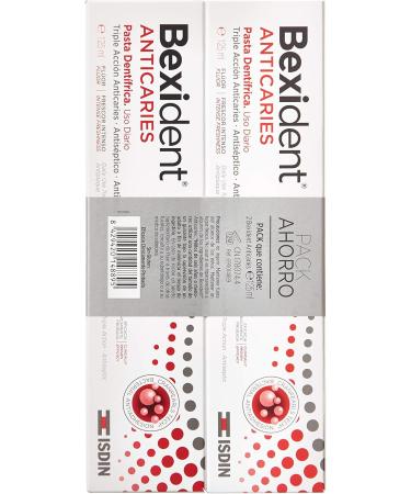 ISDIN Bexident Anticaries toothpaste with fluoride and cranberry extract triple action against caries and plaque for the whole family daily use value pack 30 free 2 x 125 ml - Buy Online on GoSupps.com