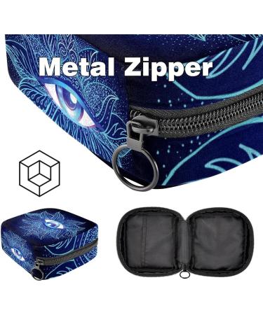 Blue Eye Chinese Kite Theme Menstrual Pad Storage Bag | Portable Zippered Bag for Women Teens & Girls - Buy Online on GoSupps.com
