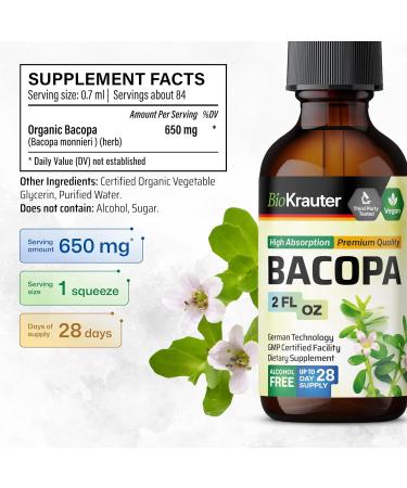 BIO KRAUTER Bacopa Tincture 2 Fl. Oz. & Ginkgo Biloba 90 Gummies - Buy Online on GoSupps.com