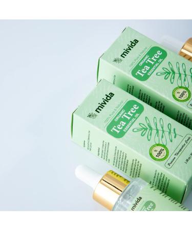 mivida Organic Tea Tree Oil | 100% Pure Premium Grade Oil for Skin Hair Nails & Feet | 1oz / 30ml - International Shipping Available - Buy Online on GoSupps.com