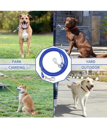 Buy 9m Blue Tie Out Leash for Dogs | Durable Dog Yard Cables Available in 3/6/9/15m | Perfect for Medium to Large Dogs - Buy Online on GoSupps.com