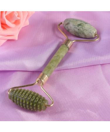 Rosenice Jade Massage Roller | Face Slimming & Body Massager | Acupuncture Tool with 2 Roller Designs - Buy Online on GoSupps.com