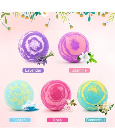 Luxurious Bathing Bomb Gift Set for Women - 5 Bombs 3 Hand Creams & 2 Candles | Perfect for Christmas Mother's Day Valentine's Day & Birthdays | Natural Ingredients - Buy Online on GoSupps.com