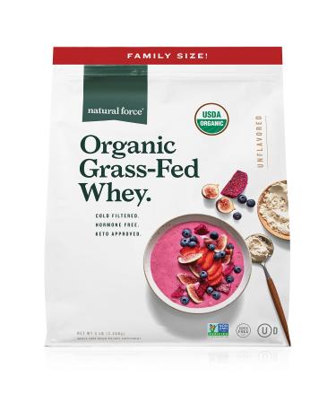 Natural Force Grass Fed Organic Whey Protein Powder – Non GMO Verified, Humane Certified & Lab Tested for Toxins – Pure & Unflavored – Keto Friendly, Low Carb, and Kosher – 5 Pound A2 Protein Unflavored 5 Pound (Pack of 1) - Buy Online on GoSupps.com