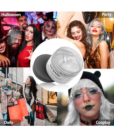Silver Gray Hair Wax Pomade 4.23 oz - Natural Hair Coloring Clay for Cosplay Party - Pack of 1 - Buy Online on GoSupps.com
