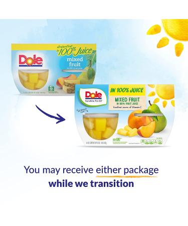 Dole Mixed Fruit Bowls in 100% Juice 4 Oz (Pack of 4) - Pineapple, Peaches & Pears, Gluten-Free Healthy Snack - Buy Online on GoSupps.com
