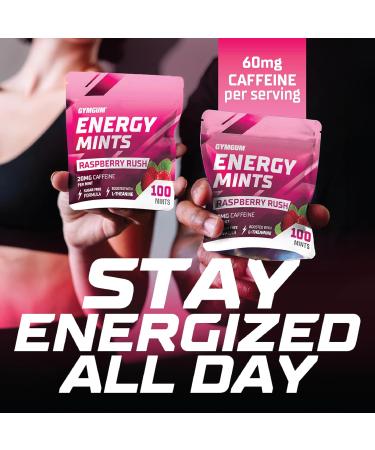 Energy Caffeine Mints - 60mg Caffeine L-theanine & B Vitamins | Sugar-Free Raspberry Rush | 100 Count for Instant Energy - Buy Online on GoSupps.com