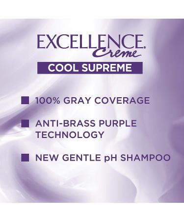 L'Oreal Paris Excellence Cool Supreme Ash Hair Color 100% Gray Coverage Dye with Anti-Brass Shampoo & Conditioner - 6.11 Ultra Light Brown - 1 Count - Buy Online on GoSupps.com