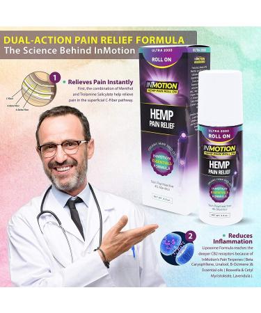 Inmotion Hemp Roll On for Pain - Premium Ultra Strength Relief for Joint, Muscle & Back - Fast Acting and Long Lasting - Odorless Hemp Oil Formula - Buy Online on GoSupps.com