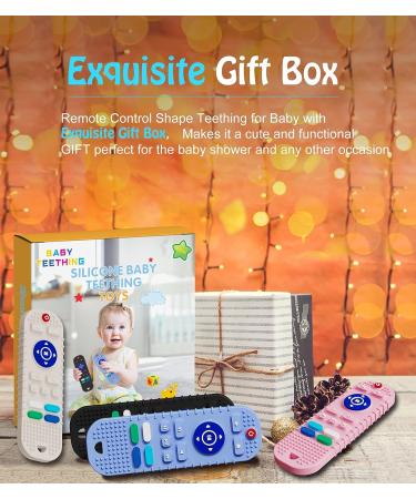 Remote Control Silicone TV Teething Toy for Babies | Safe Chew Toy with Pacifier Clips | 6-12 Months | Black - Buy Online on GoSupps.com