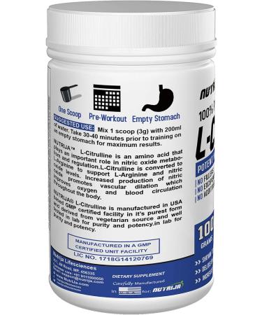 L-Citrulline 100g Unflavoured - Premium Pure Supplement for Enhanced Performance | International Shipping Available - Buy Online on GoSupps.com