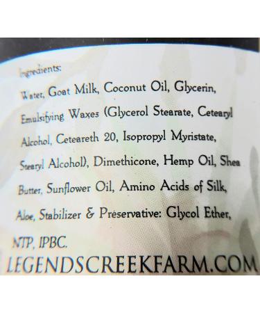Legend's Creek Farm Premium Goat Milk Lotion - Deeply Moisturizing Hand, Body, and Face Cream with Shea Butter, Sunflower Oil, Aloe - 9oz - Handmade in USA (Unscented) - Buy Online on GoSupps.com