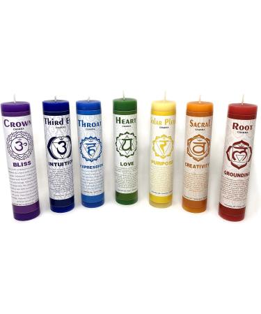 Vrinda 7 Chakra Scented Candle Set - Aromatherapy for Meditation Yoga & Relaxation | Hand-Poured Natural Essential Oils - Buy Online on GoSupps.com
