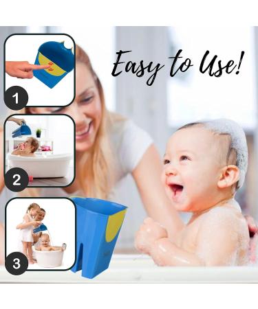 Bisoo Baby Shower Cap and Rinse Cup Set for Boys and Girls 6 Months+ | Adjustable Bath Visor for Eye and Ear Protection - Shampoo Rinse Jug Included - Buy Online on GoSupps.com