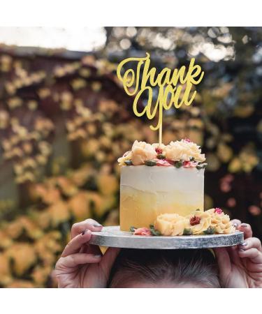 Arthsdite Thank You Cake Topper Thanksgiving Cake Decoration for All That You Do Thanksgiving Day Birthday Wedding Party Decoration Supplies - Gold Glitter - Buy Online on GoSupps.com