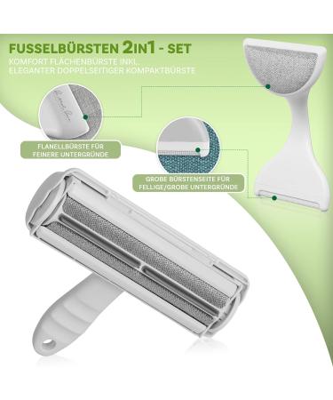 Just | Fyn 2in1 Animal Hair Remover & Lint Roller - Self-Cleaning Reusable Dog & Cat Hair Removal for Sofa Bed Car Clothing - Perfect Pet Accessories (Gray) - Buy Online on GoSupps.com