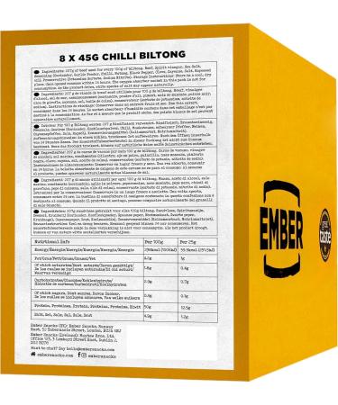  EMBER Ember Snacks: Biltong Beef Jerky Chili Flavor (8 x 45g) Keto Protein Snacks Nomad Snack - Buy Online on GoSupps.com