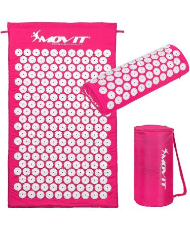 Movit acupressure mat model Tuina (75x4x2.5cm) including pillow or model Zhiya (130x50x2.5cm) including pillow pollutant -checked cover 100% cotton 10 colors massage mat pink - 75x44